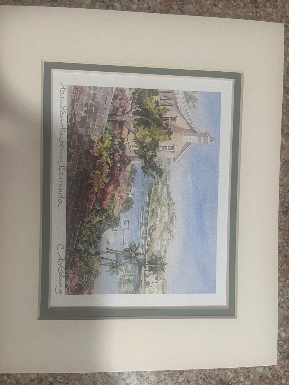 Signed 5x7 Carole Holding Studios  Hamilton Harbour Bermuda